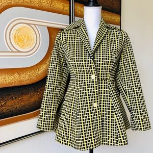 Funky Vintage ‘70s Neon Plaid Peplum Blazer